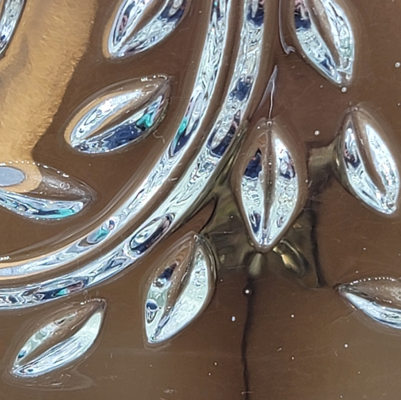 Federal Glass Hospitality Homestead Wheat Clear Snack Plates Set 4 MCM Vtg - Picture 6 of 8